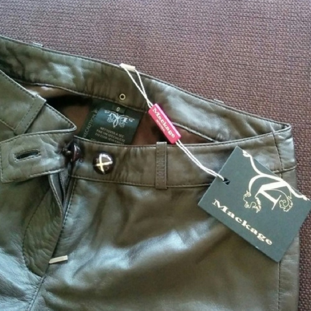 NWT Sexy Mackage leather jeans lowrise size 0